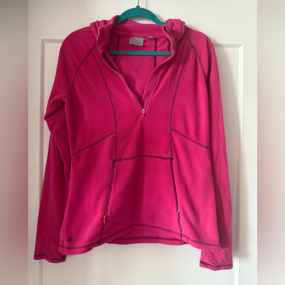 Athleta Women's Pink Fleece Pullover, size medium